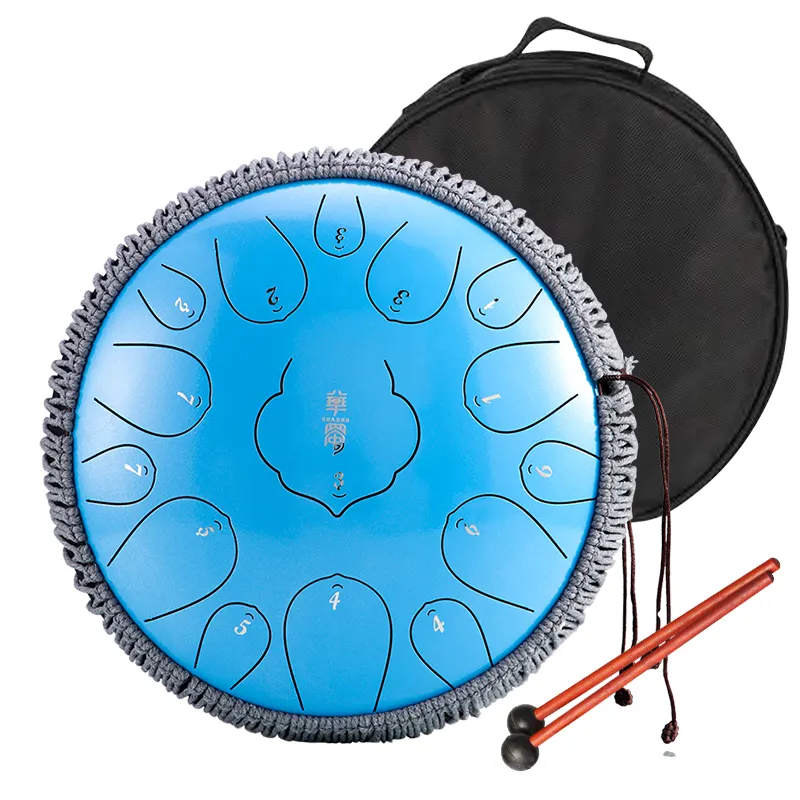 Hluru Staal Tong Percussie Drum Hoge Kwaliteit 11 Note 10 Inch Tank Drum Handpan Muziekinstrumenten C/D/F Tone THF11-10