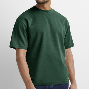 Stock Custom Siebdruck Boxy T-Shirts für Männer Mesh Overs ized Blank Design mit Solid Pattern Neck Collar - Product Image 1