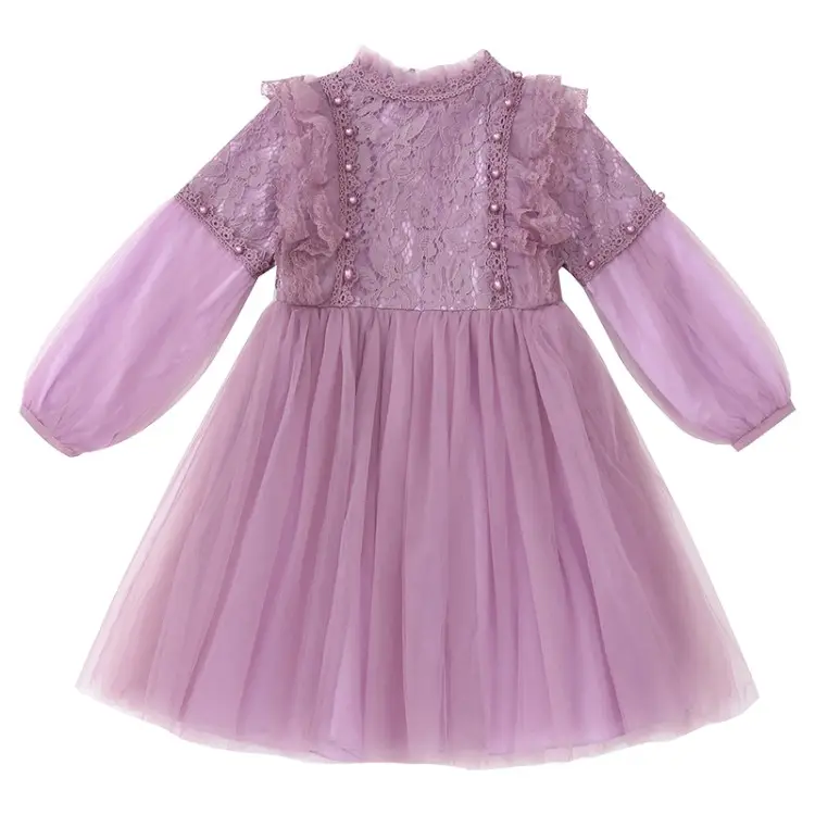 TY alta calidad Primavera de la manga de la burbuja de los niños vestido de princesa de hadas falda las niñas vestido