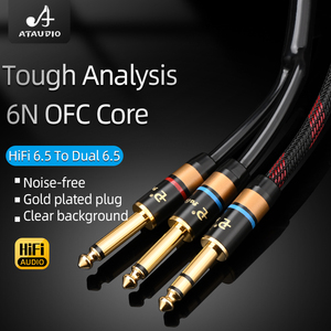 ATAUDIO Hifi Stereo 6.5 çift 6.5 Mono ses kablosu altın kaplama erkek Jack mikser telefon güç amplifikatörü ses Video kablosu - Product Image 2