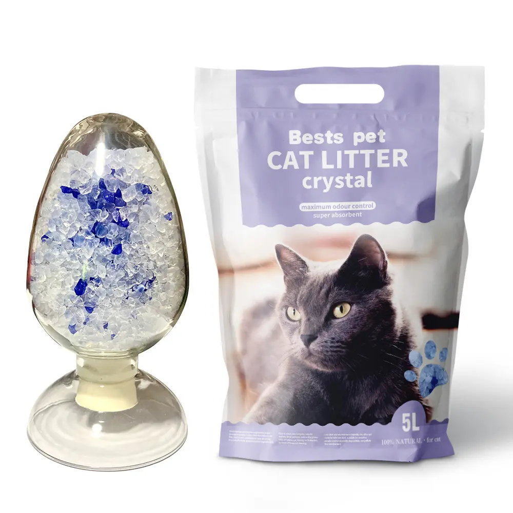 Arena para gatos de gel de sílice de cristal sin picaduras sin polvo con precio económico arena para gatos de silicona