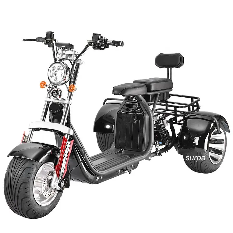 2000w 60v1 2ah/20ahリチウムイオンバッテリーcitycocoファットタイヤトライク3輪電気自動車/電動3輪スクーターバイク