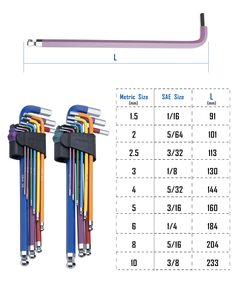 Katlanabilir tutucular ile 18-Piece alyan anahtarı takımı ekstra uzun kol top End Allen anahtarı Set - Product Image 2
