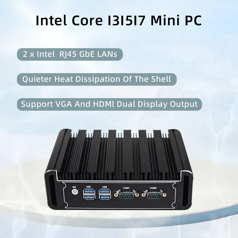 인텔 코어 I3 I5 I7 프로세서 산업용 미니 PC 산업용 컴퓨터 8Gb Ddr3 128Gb SSD 듀얼 코어 산업용 미니 PC