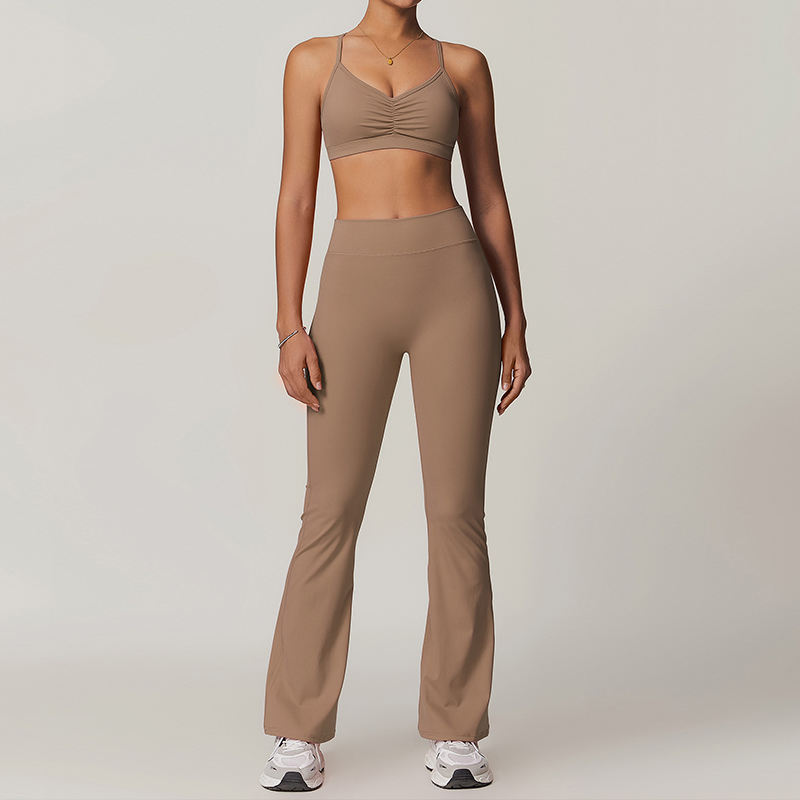 khaki bra&Bell-Bottoms