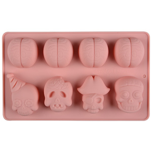 DIY komik hediye kek araçları 3d kafatası silikon kalıp Ice Cube Maker beyinleri çikolatalı kek silikon kalıp