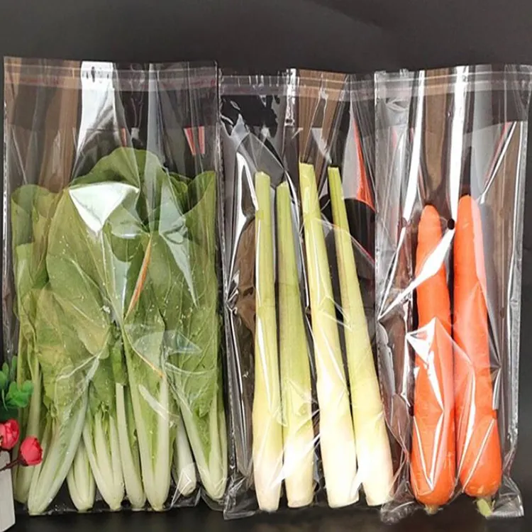 Sac de rangement en plastique transparent, impression personnalisée, emballages pour fruits et légumes, unités