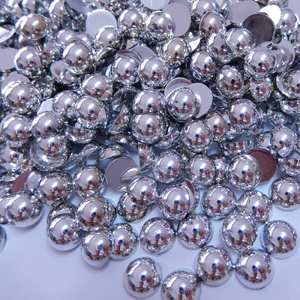 Blinginbox ไข่มุกครึ่งเม็ดกลมเรซินสีทองสำหรับเสื้อผ้าศิลปะเล็บ - Product Image 2