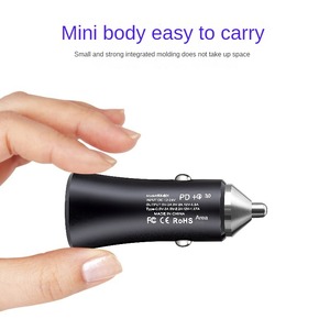 38W gri renk hızlı araba şarjı PD 20W QC 3.0 çift 2 Port araç şarj hızlı şarj Usb ve C tipi elektrikli On-board şarj - Product Image 3
