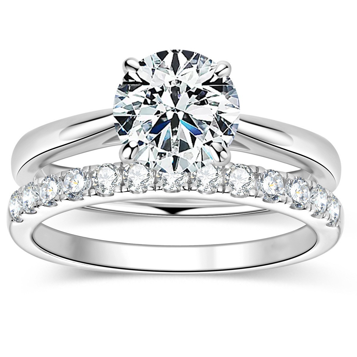 White Gold-Moissanite+GRA Certificate