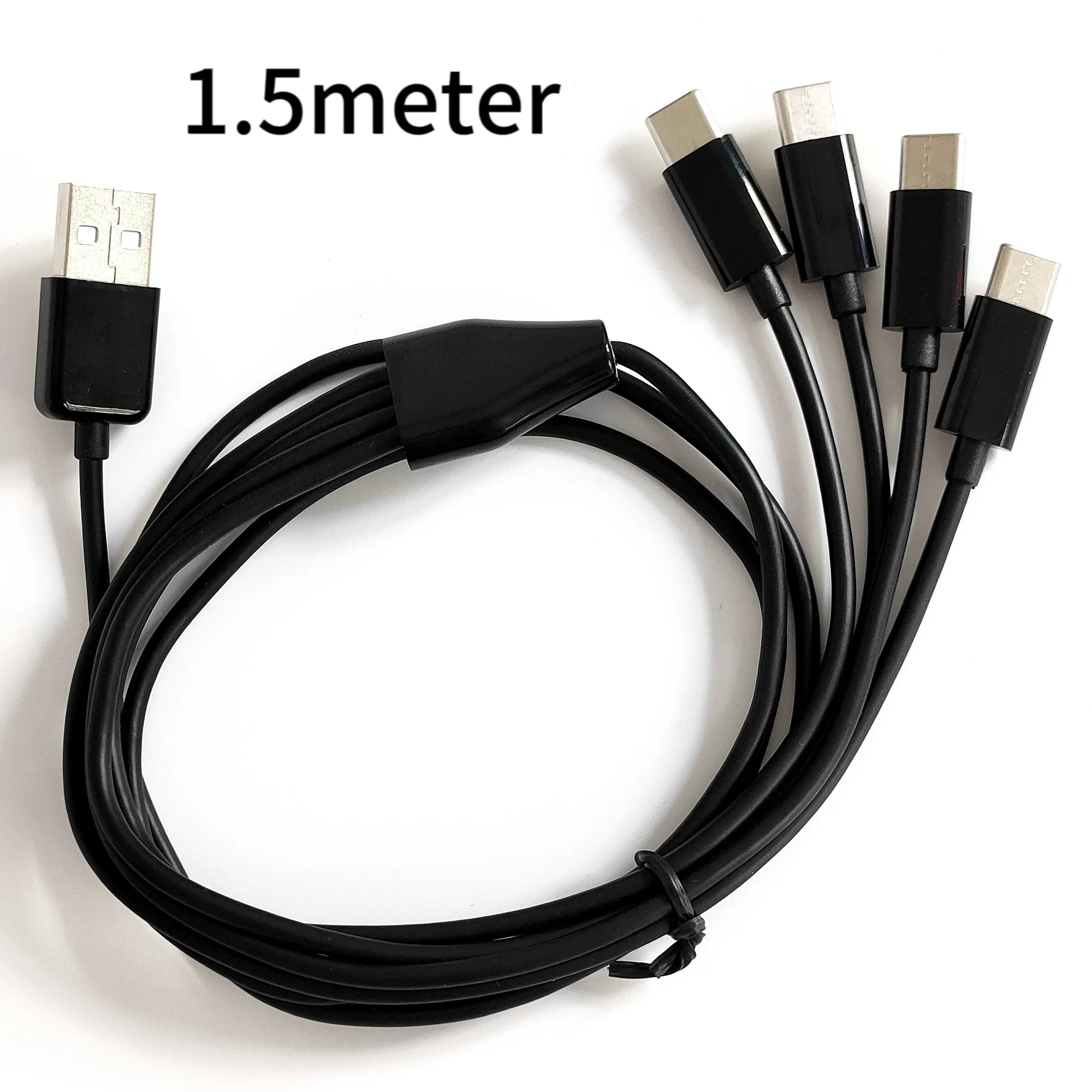 Kabel pengisi daya 1.50meter USB ke 4 Tipe C, kabel pengisi daya USB-C 4-in-1