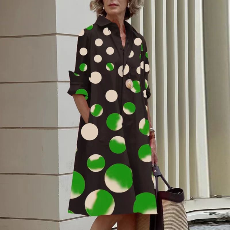 Green polka dots