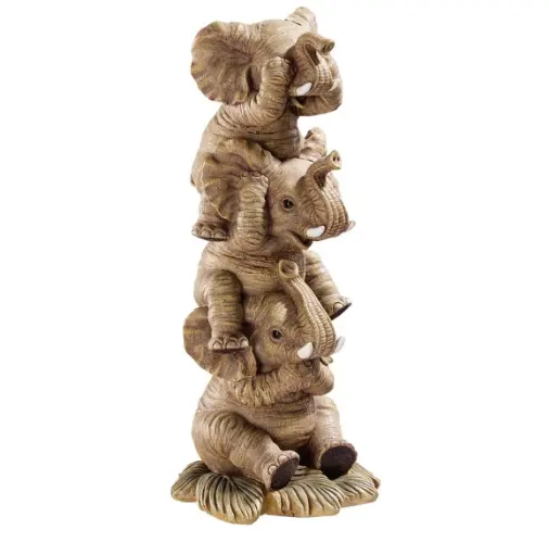 Sentire-No, Non Vedere-No, Speak-No Evil Impilati Elefanti Statua Da Collezione, decorazione domestica figurine di animali selvatici safari articoli da regalo
