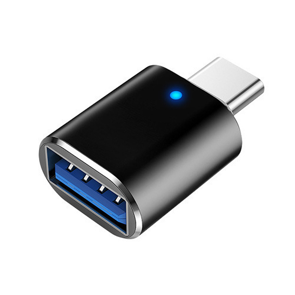 Femelle USB3.0 noire au mâle de TypeC avec la lumière