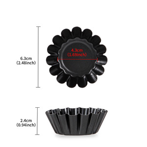 Chefmade 12PC/set Silver Black Non-stick Bakeware 2.5 Inch Mini Tart Pan for <strong>Baking</strong> Carbon Steel Pie Tins Mould for <strong>Oven</strong> <strong>Baking</strong>