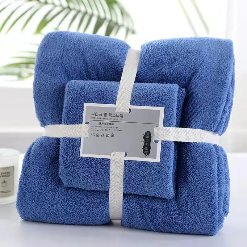 Hot sale 3 pieces luxury custom microfiber bath towel set baby hooded bath towel 5 Star hotel spa brand bath towel gift box