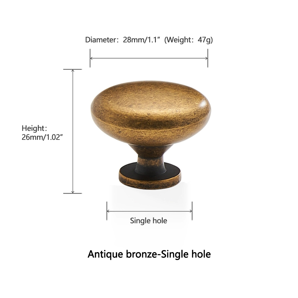 1516 Antique Brass-Knob-28mm/1.10"