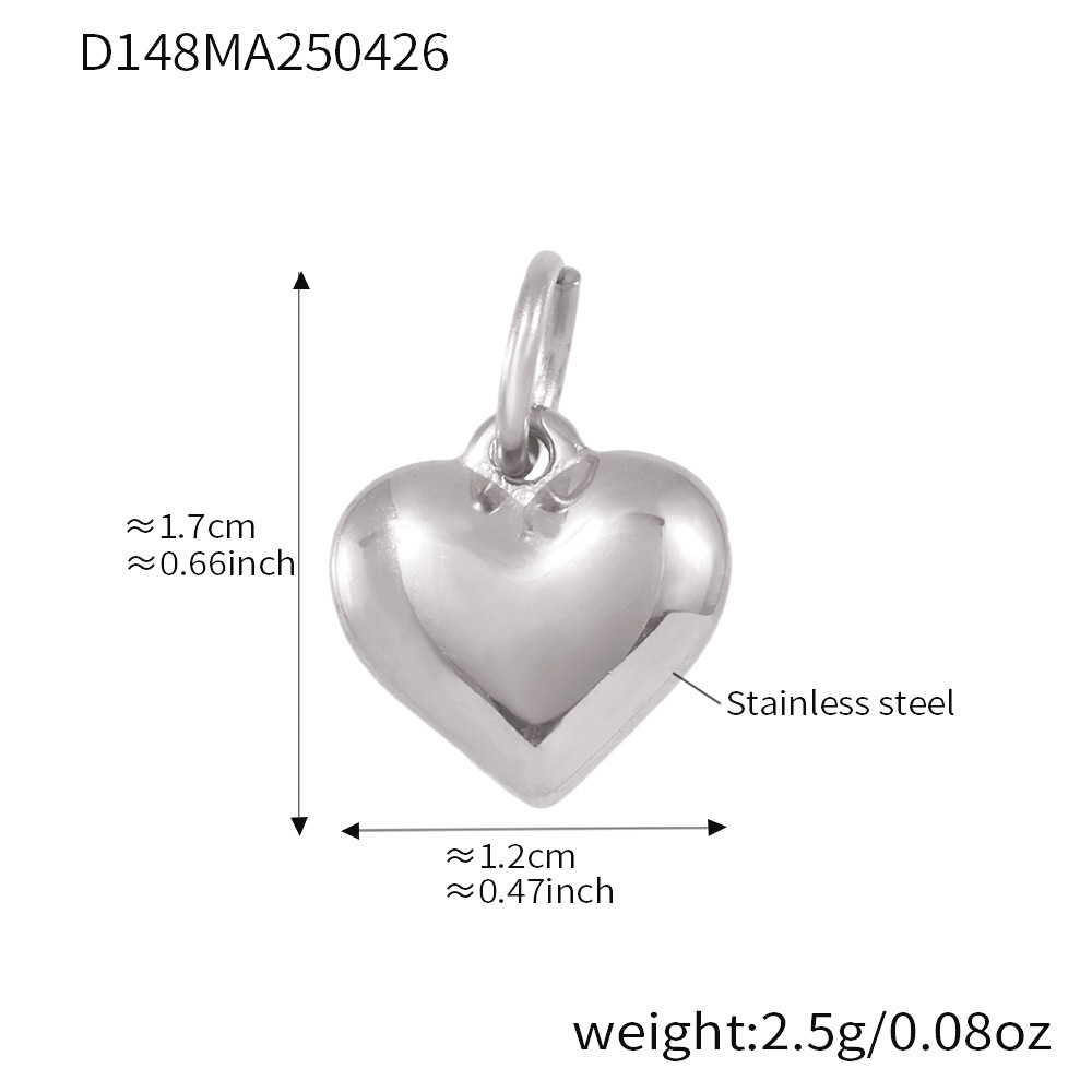 Pendentif coeur couleur D148-steel 2 pièces