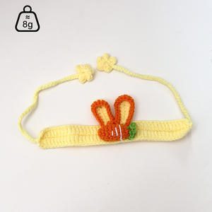 ปลอกคอสัตว์เลี้ยงถักด้วยมือมาใหม่ผ้าพันคอลูกสุนัขที่รัดผมอุปกรณ์สำหรับสัตว์เลี้ยงคอเสื้อขนาดเล็ก - Product Image 4