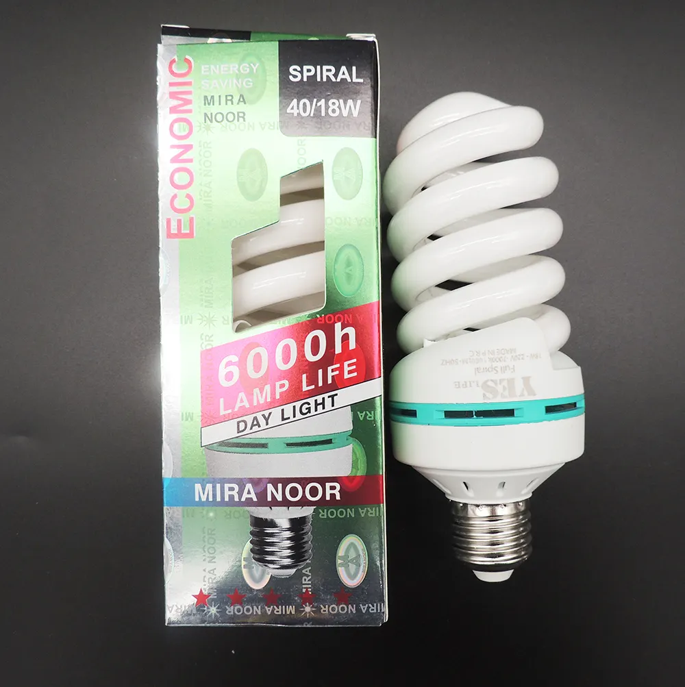 E27 B22 220V-240V 8000K 3000H 25w 40w 70w 85w cfl lámpara de ahorro de energía espiral bombilla de luz