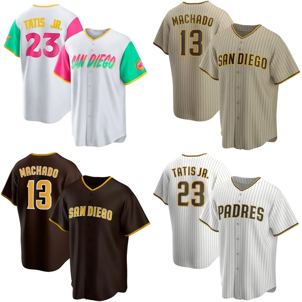 San Diego 23 Fernando Tatis Jr. 13 Manny Machado 44 Joe Musgrove 2 Xander Bogaerts Baseball Jersey Padre Cosido para Hombre, Camiseta de Béisbol PARA EL Padre, para Hombre