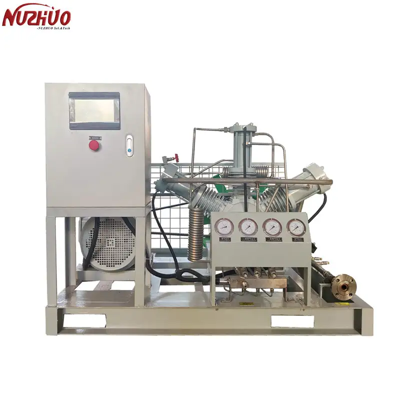 बिक्री के लिए NUZHUO 200bar उच्च दबाव गैस ऑक्सीजन नाइट्रोजन आर्गन कंप्रेसर बूस्टर