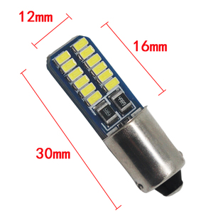Mükemmel ledSuper parlak BA9S LED Canbus 4014 24SMD BA9S W5W LED Canbus hiçbir hata araba oto ampüller BA9S LED 9-12V - Product Image 2