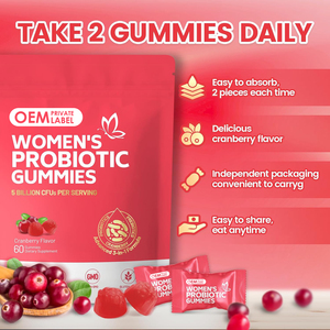 Kadın Vaginigal sağlık, maya Ph dengesi için OEM vajina probiyotikler Gummies kadınsı denge Gummies kızılcık probiyotikler - Product Image 5