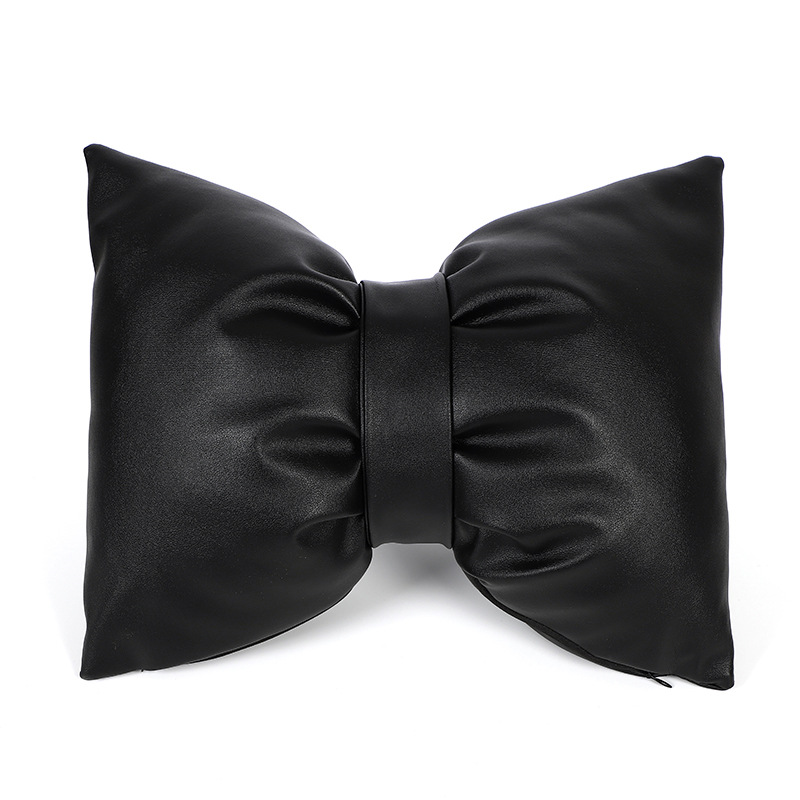Support lombaire en cuir noir