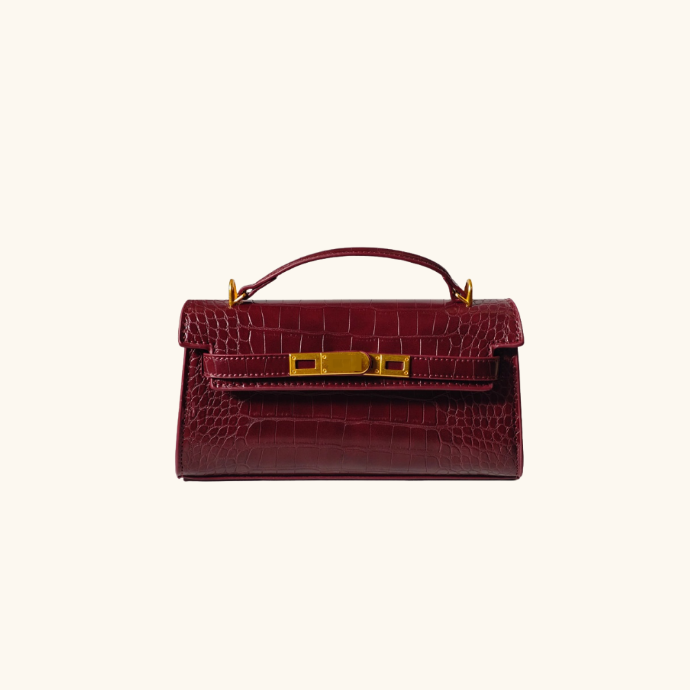 Motif crocodile bordeaux
