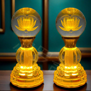 Phật Nhà thờ Thần May Mắn LED Đèn sen pha lê đầy màu sắc với ánh sáng trắng ấm áp có thể điều chỉnh độ sáng ip33 đánh giá 220V - Product Image 6