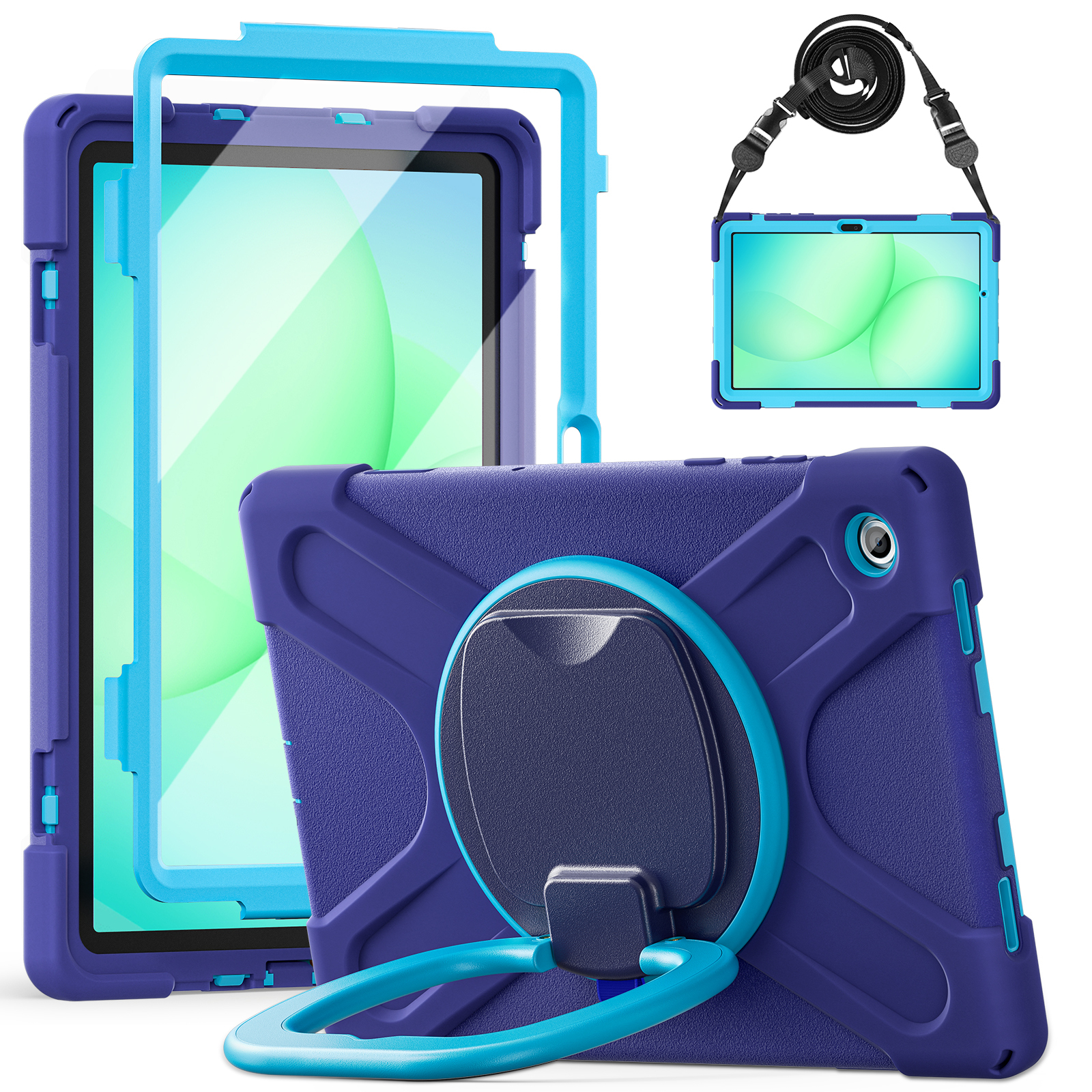 Navy Blue+Shoulder Strap+PET Screen Protector