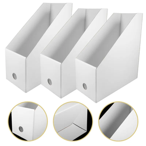 Caja de almacenamiento de archivos personalizada, material escolar para oficina, papel corrugado de escritorio plegable, archivador A4 de cartón para documentos - Product Image 2
