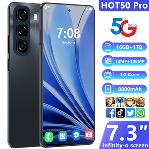 Fnban携帯電話5Gロック解除新しい格安Android 14.0スマートフォン50 Pro + 16 + 1テラバイト7.3インチ高速配送LTEセルラー - Product Image 3