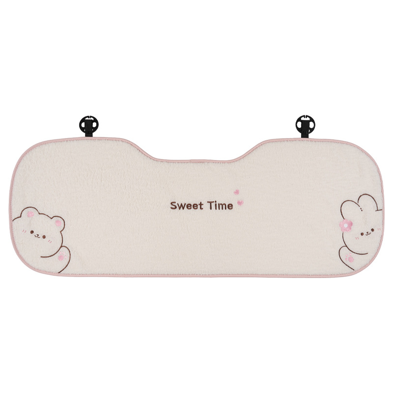 Coussin d'assise en laine d'agneau avec motif lapin pour la rangée arrière