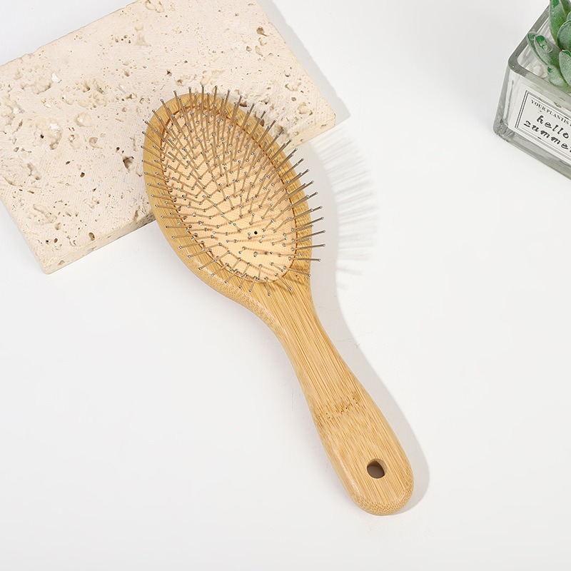 Aiguille en acier, ronde, ovale moyen, couleur bois naturel, 7*20cm