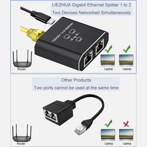 Conector de red Gigabit 1/2, interruptor divisor RJ45 1 en 2, divisor de Cable de red de salida, interruptor de red de 1000M - Product Image 4