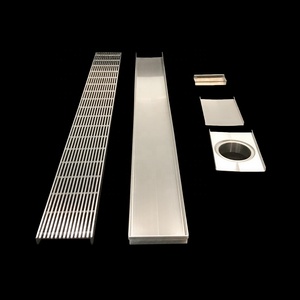 حمام سباحة من الفولاذ المقاوم للصدأ أكثر من تدفق مرنة خندق نظام الصرف الصحي مع كعب الحرس غطاء شبكي للخارجية - Product Image 5