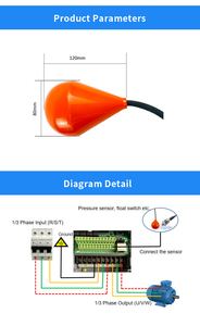 Aikon-Sensor de nivel de líquido para sistema de bomba de agua, interruptor de flotador de bola de 250V IP68, - Product Image 4