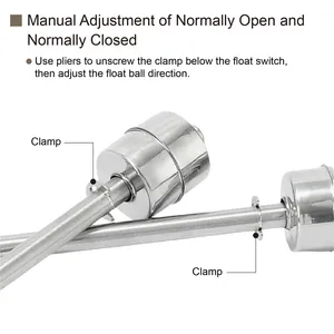Interruptor de flotador de bola única, Sensor de nivel de líquido, controlador de alto y bajo nivel de agua de acero inoxidable 304 para tanque de agua automático - Product Image 3
