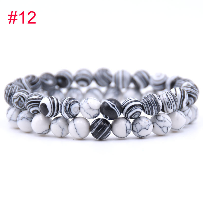 12 Black White Malachite