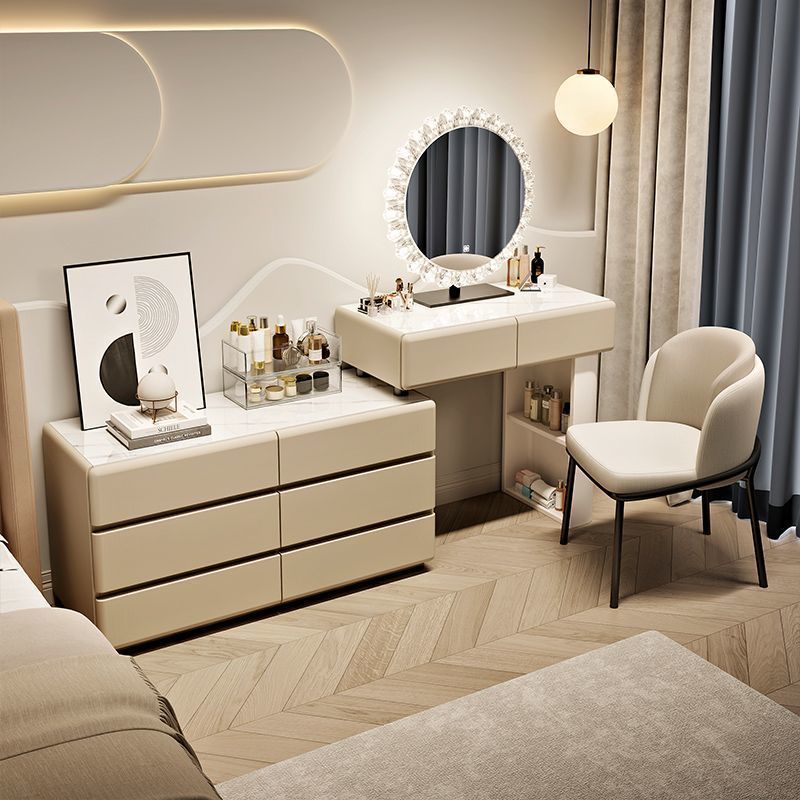 khaki six drawer cabinet