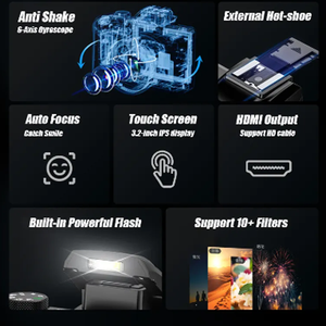 5K HD Digital Travel Student Micro Front and Rear Double Shot <strong>Camera</strong> Shoot Video Mini <strong>SLR</strong> <strong>Camera</strong> Retro <strong>Camera</strong> - Product Image 3