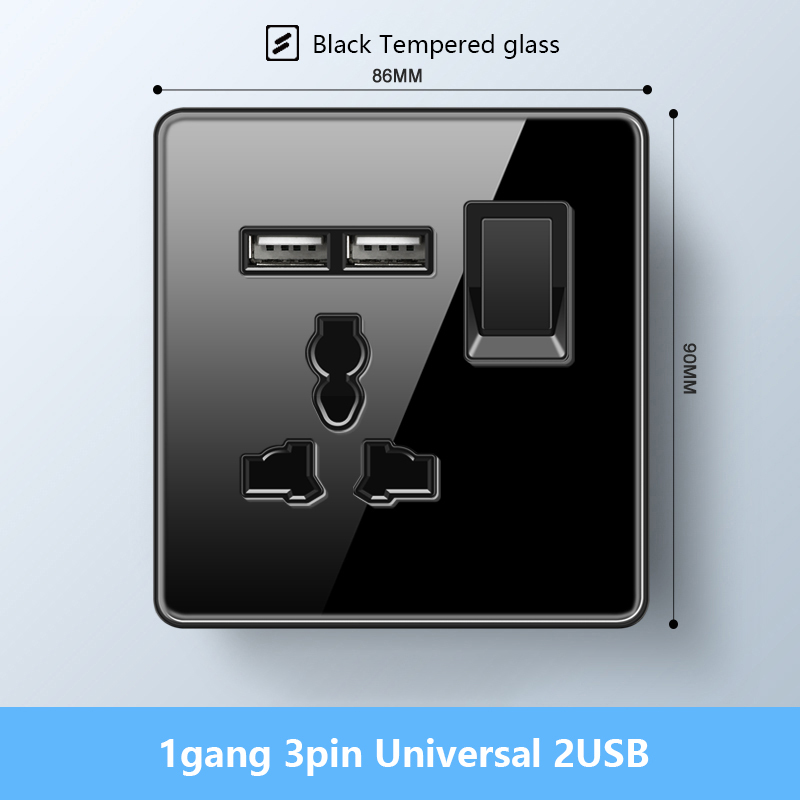 1 gang universal 3 pines 2 USB