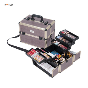 咖啡色铝化妆盒美容化妆品收纳盒化妆化妆盒 - Product Image 2