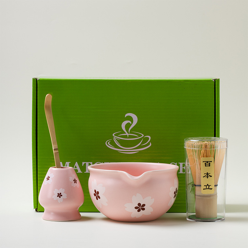 Pink Cherry Blossom White 4p/set