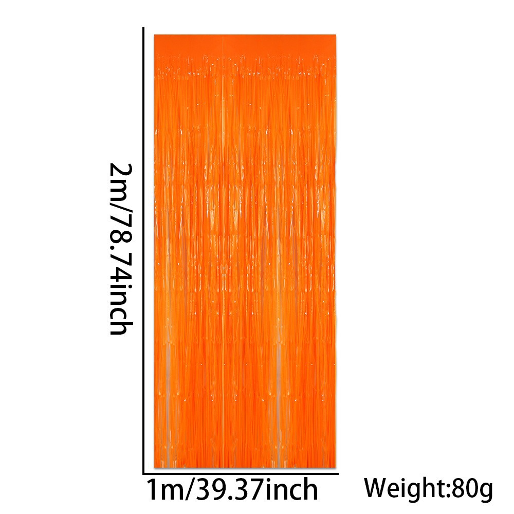 Rideau de pluie en soie orange fluorescent 1*2m