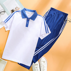 正兴贴牌校服套装夏季运动服t恤裤子定制小学中学校队徽章