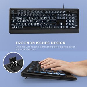 Large Font <strong>Keyboard</strong> LED <strong>Backlight</strong> USB Wired <strong>Keyboard</strong> - Product Image 3
