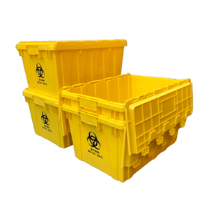 カスタムサイズのプラスチッククレートスタッキング & ネスティングプラスチックムービングボックス付属の蓋トートボックス収納容器ターンオーバークレート蓋付き - Product Image 5